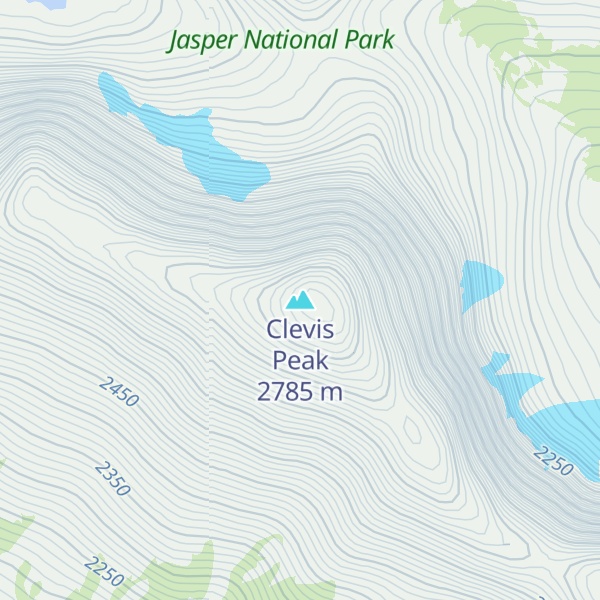 Map of Clevis Peak