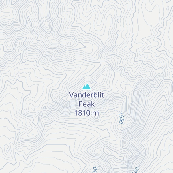 Map of Vanderblit Peak