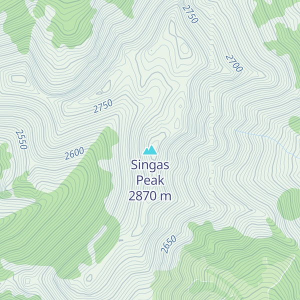 Map of Singas Peak