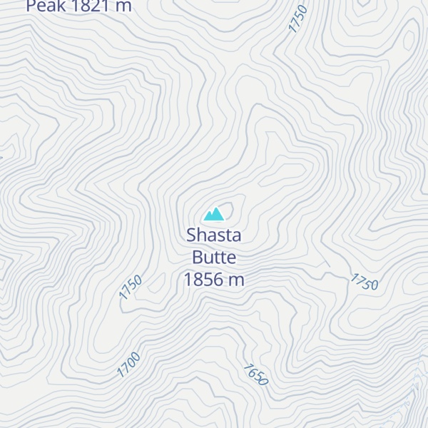Map of Shasta Butte