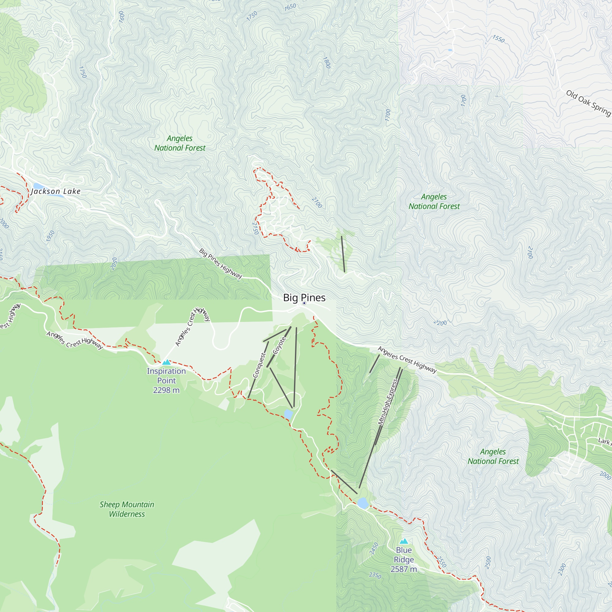 Angeles National Forest Visitor Center - Big Pines map