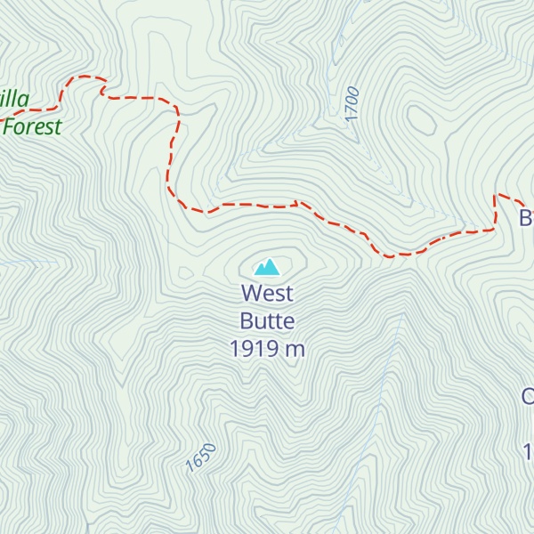 Map of West Butte