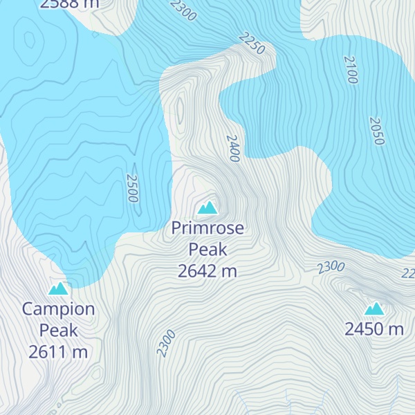 Map of Primrose Peak