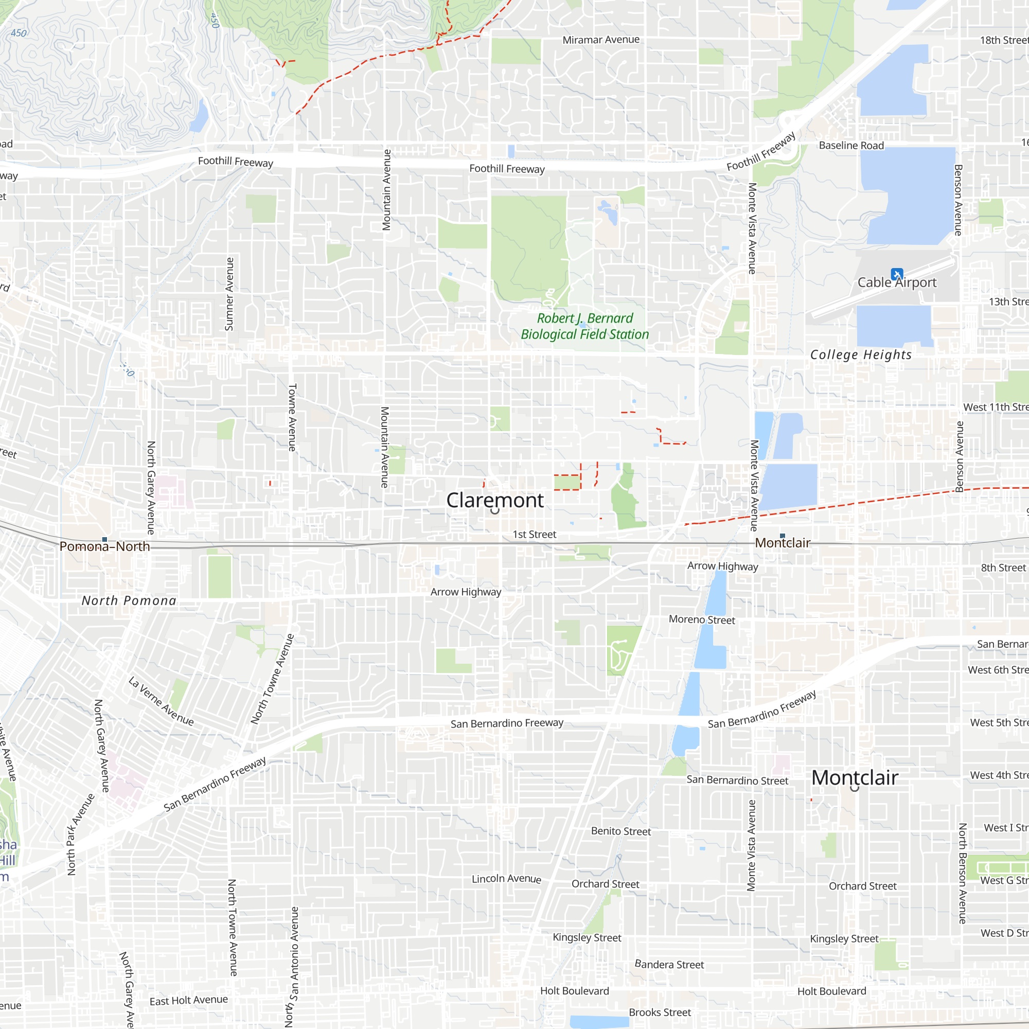 Claremont Chamber of Commerce/Visitors Bureau map