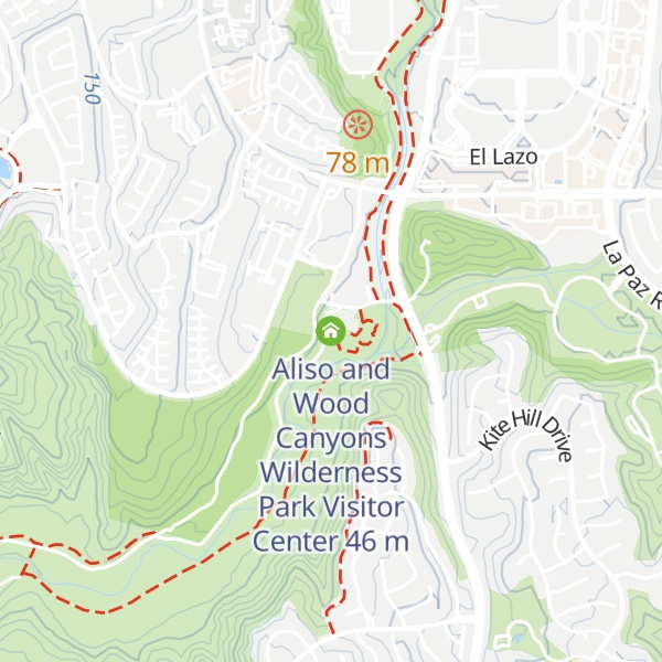 Map of Aliso and Wood Canyons Wilderness Park Visitor Center