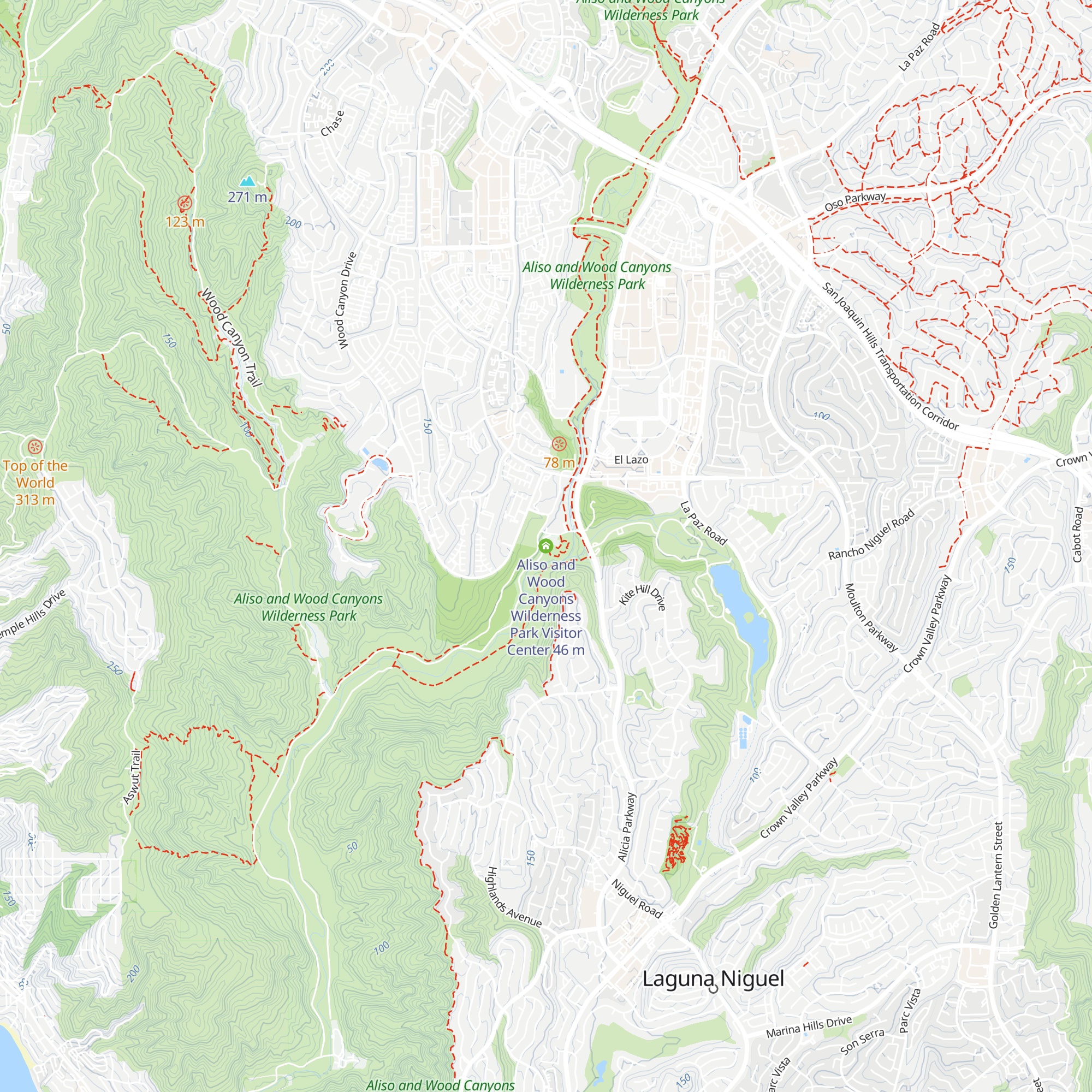 Aliso and Wood Canyons Wilderness Park Visitor Center map