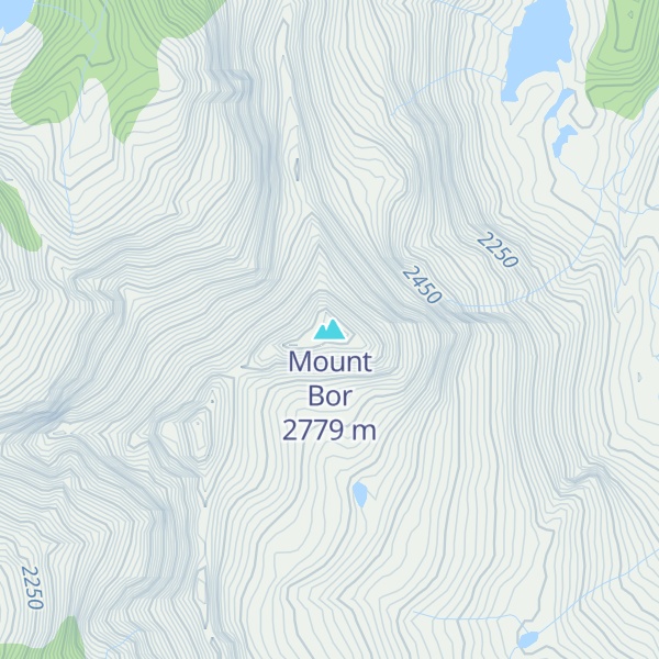 Map of Mount Bor