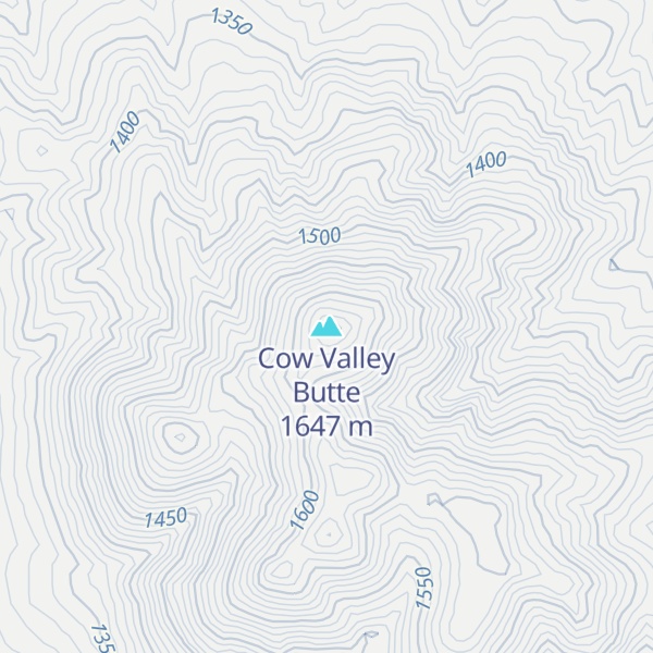 Map of Cow Valley Butte