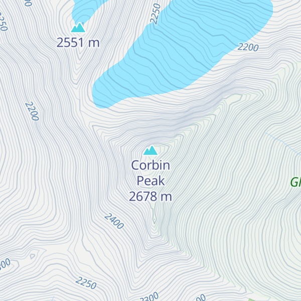 Map of Corbin Peak