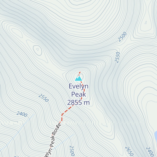 Map of Evelyn Peak