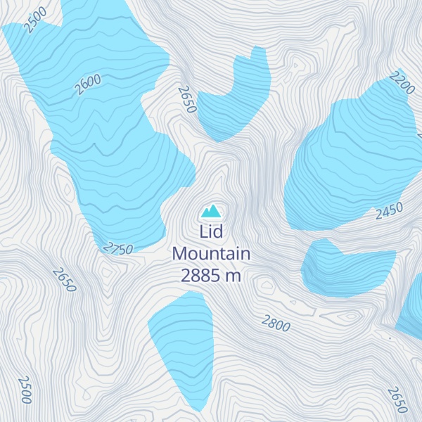 Map of Lid Mountain