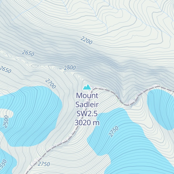 Map of Mount Sadleir SW2.5