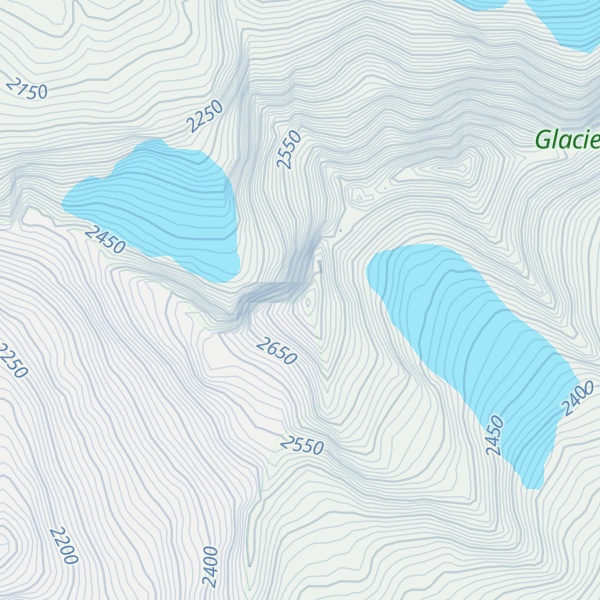 Map of Mount Carson (Northwest Summit)