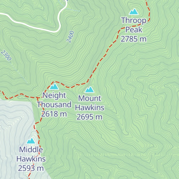 Map of Mount Hawkins