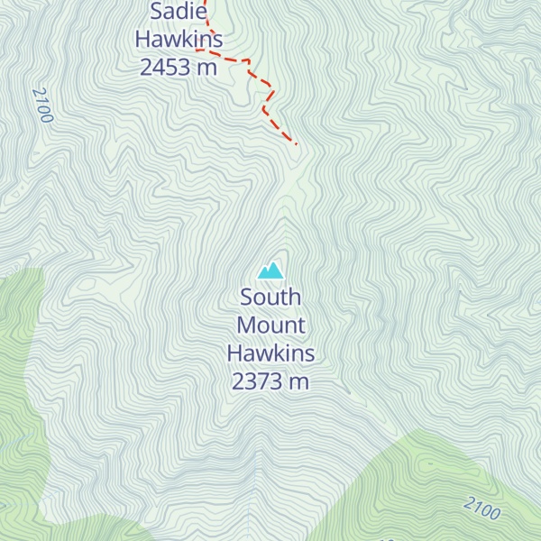 Map of South Mount Hawkins