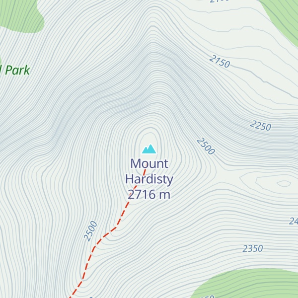 Map of Mount Hardisty