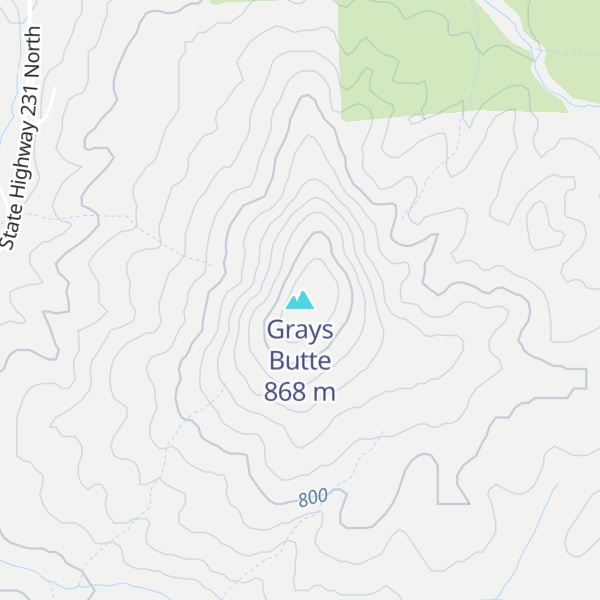 Map of Grays Butte
