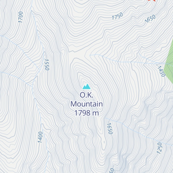 Map of O.K. Mountain