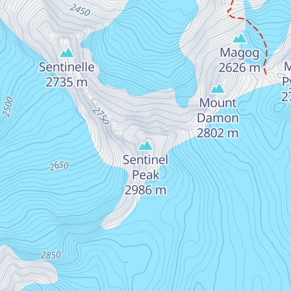 Map of Sentinel Peak