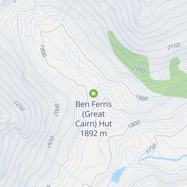 Map of Ben Ferris (Great Cairn) Hut