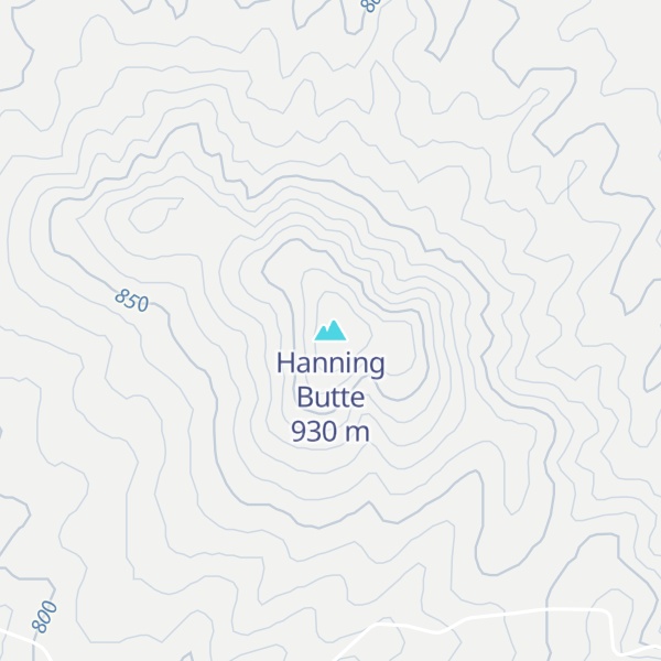 Map of Hanning Butte