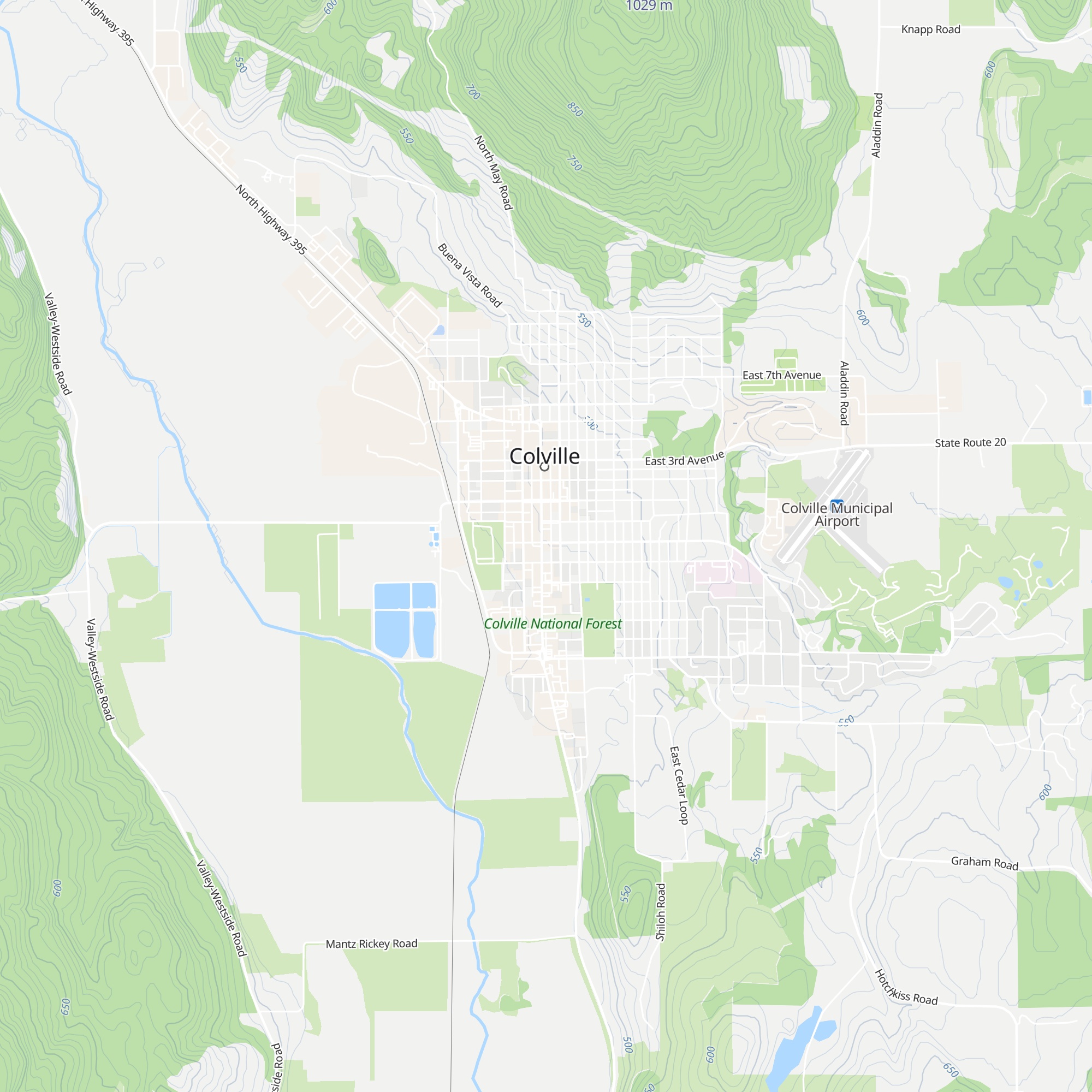 Colville Travel map