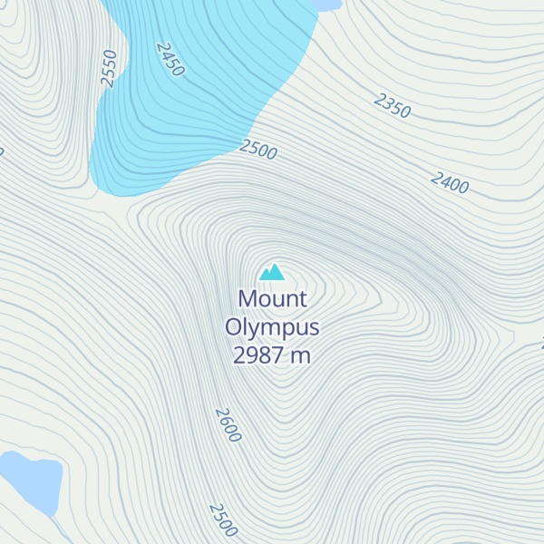 Map of Mount Olympus