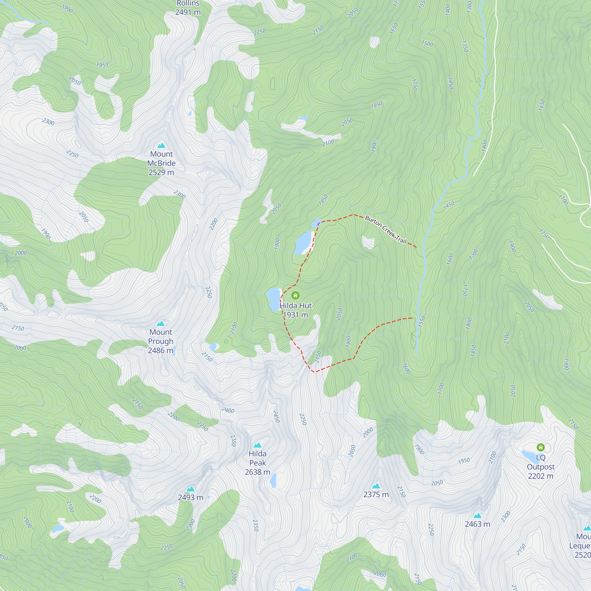 Hilda Hut map