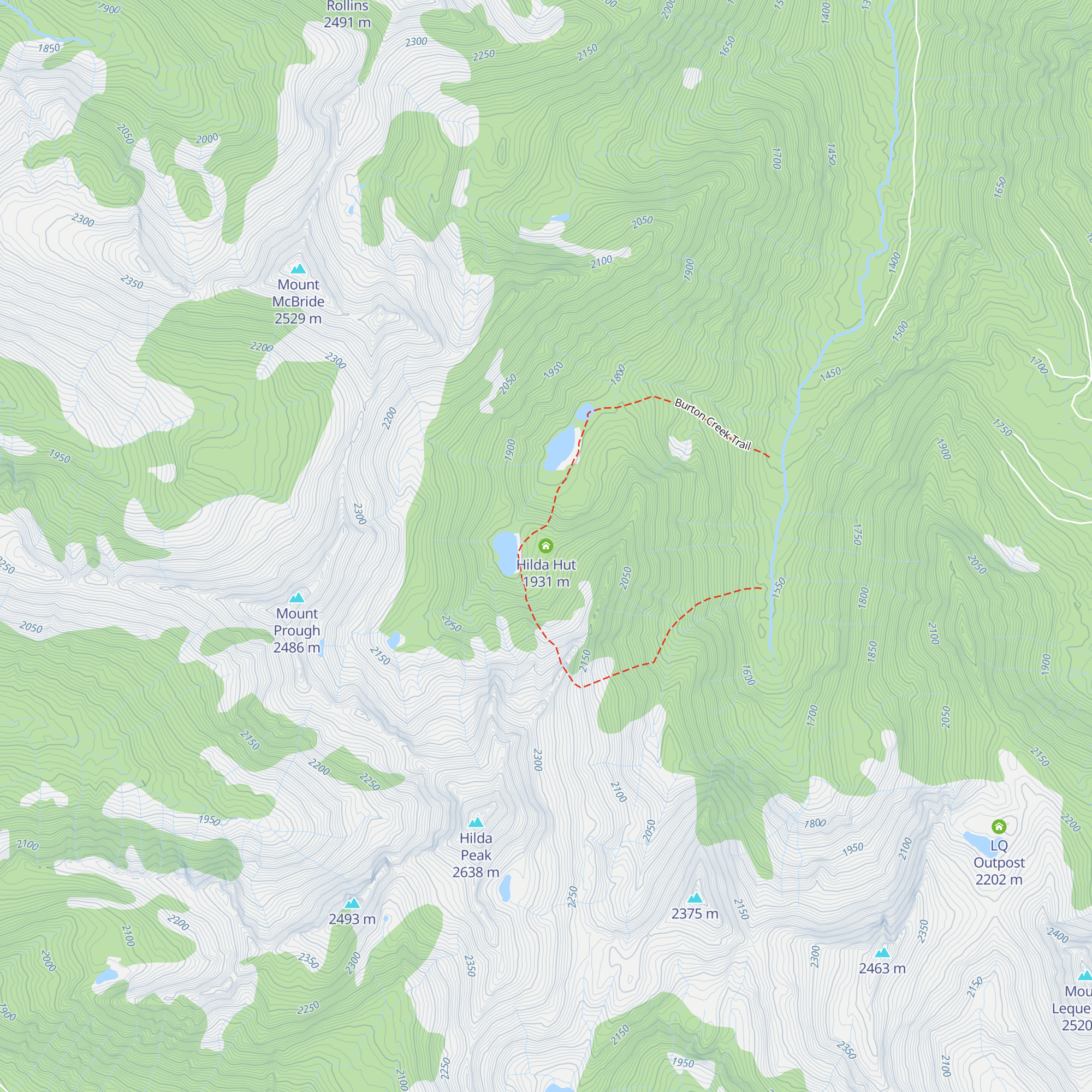 Hilda Hut map