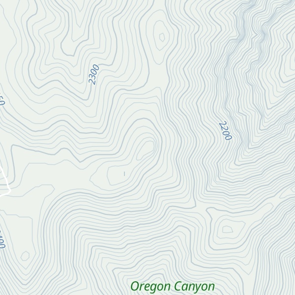 Map of Oregon Canyon Mountains Peak
