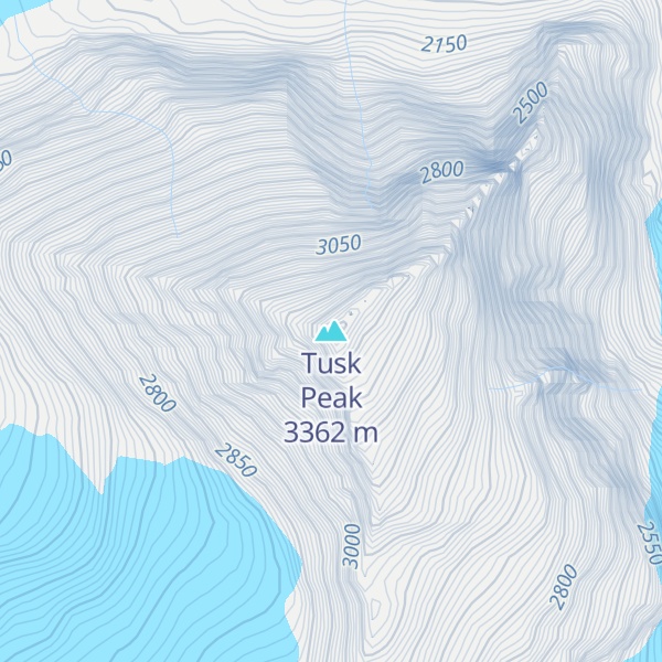 Map of Tusk Peak