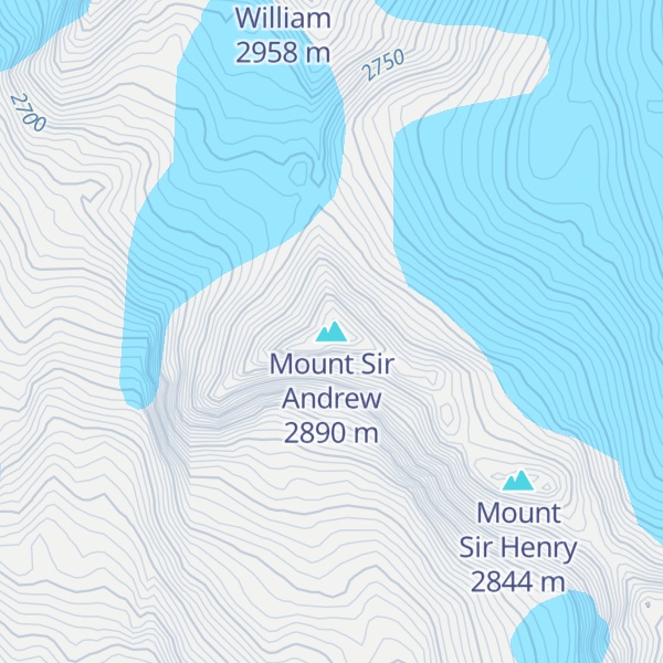 Map of Mount Sir Andrew