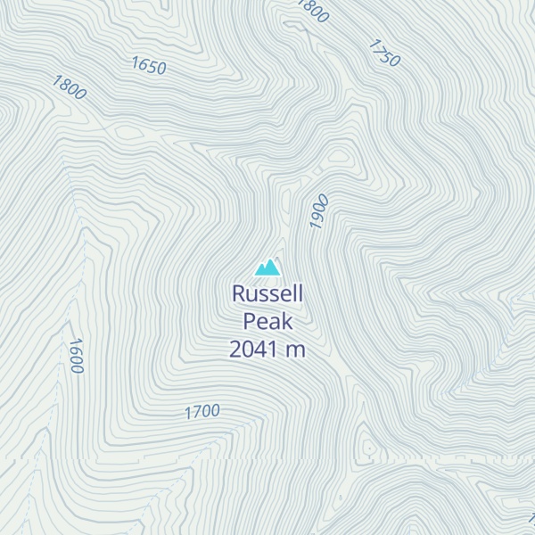 Map of Russell Peak