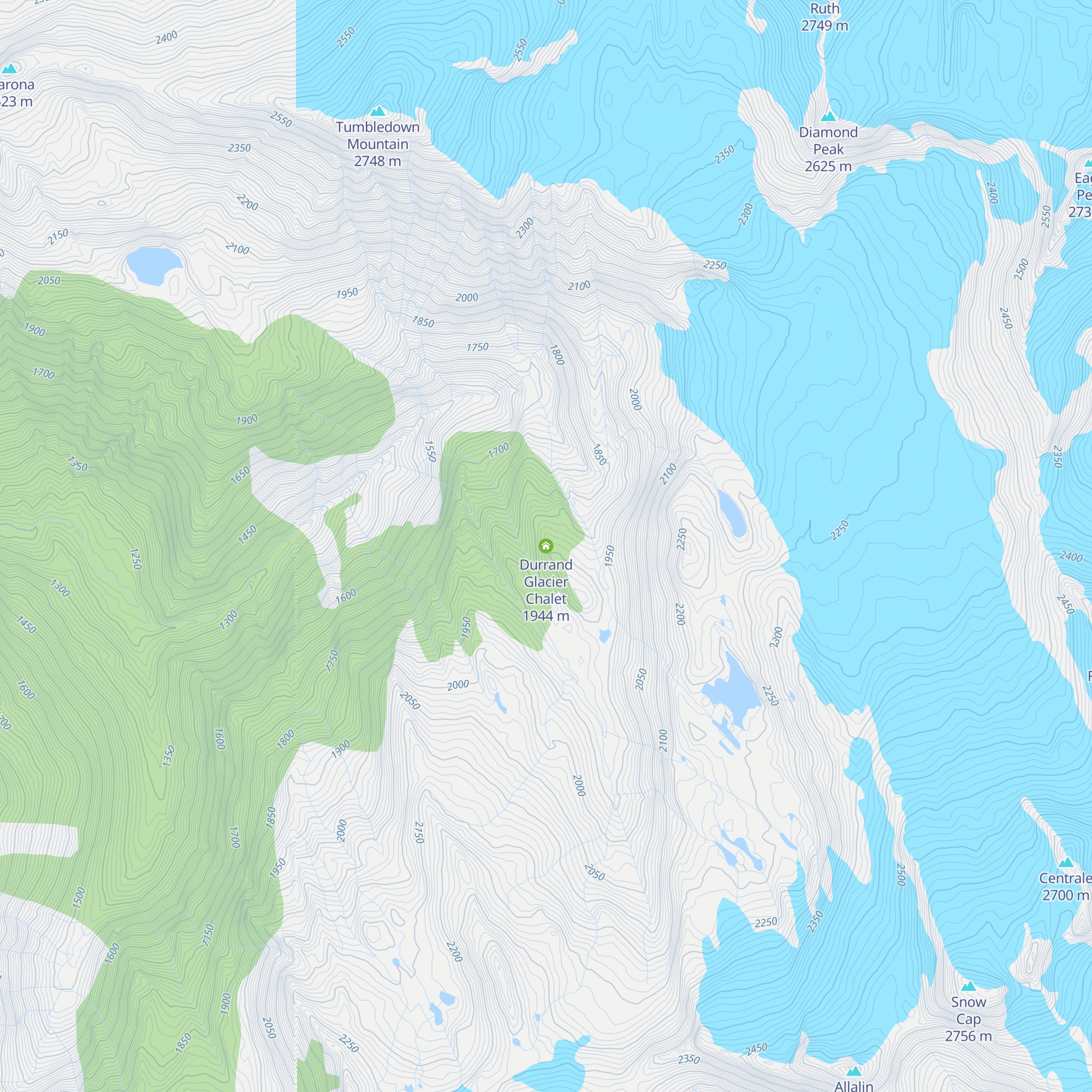Durrand Glacier Chalet map