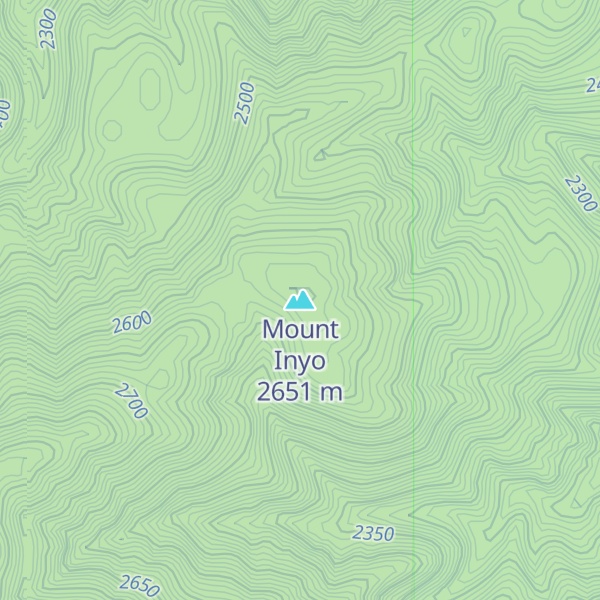 Map of Mount Inyo