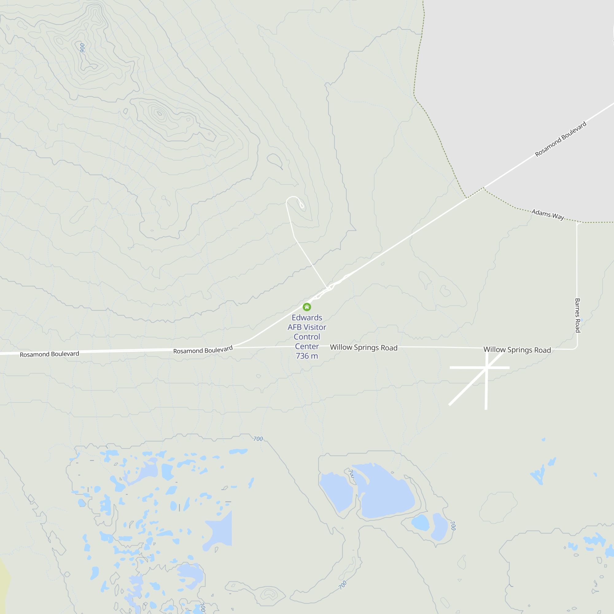 Edwards AFB Visitor Control Center map