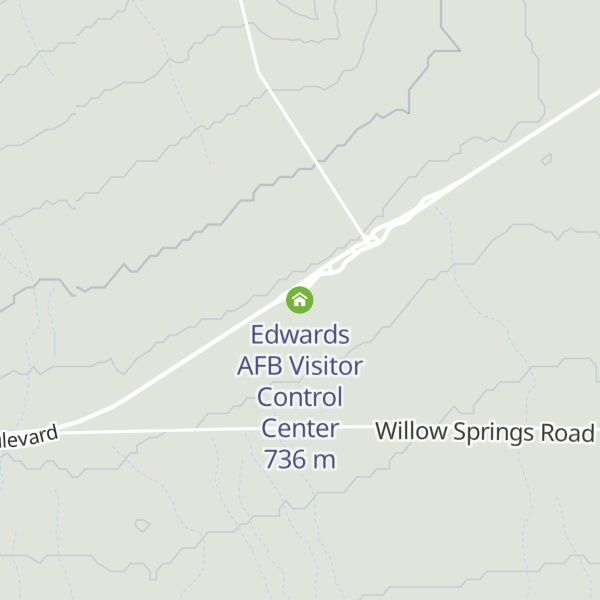 Map of Edwards AFB Visitor Control Center