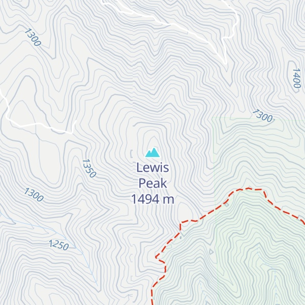Map of Lewis Peak