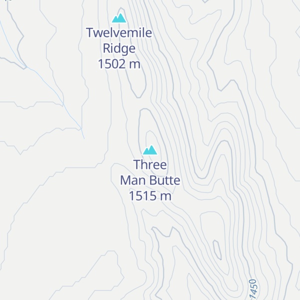 Map of Three Man Butte