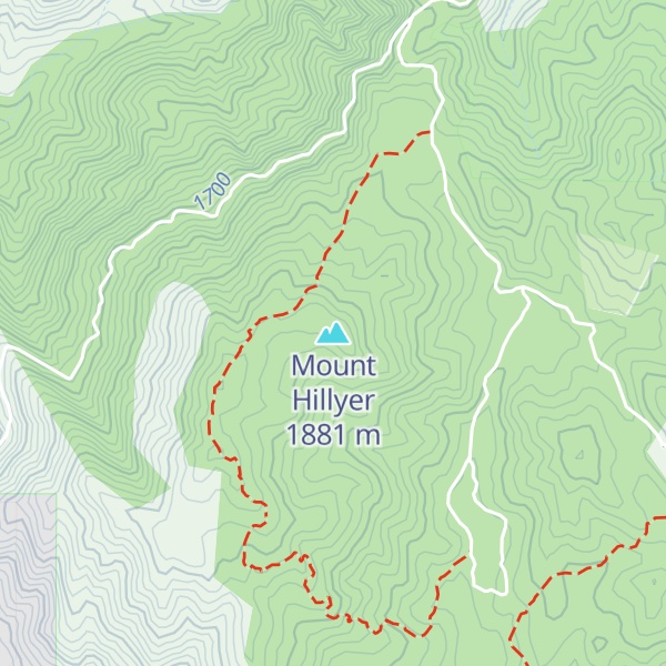 Map of Mount Hillyer