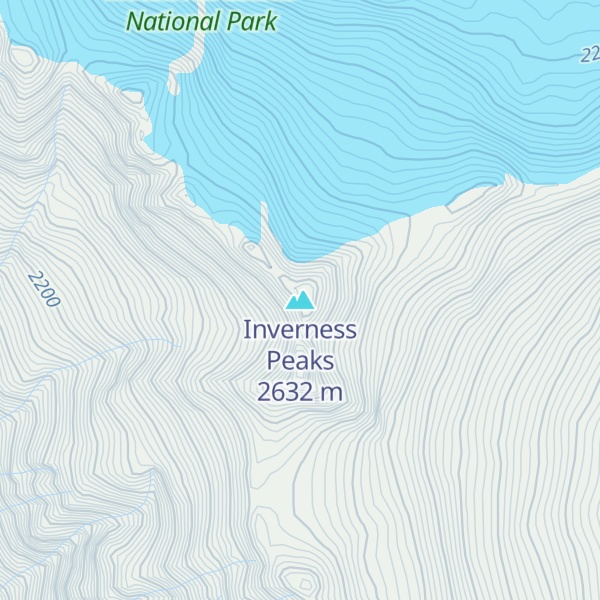 Map of Inverness Peaks