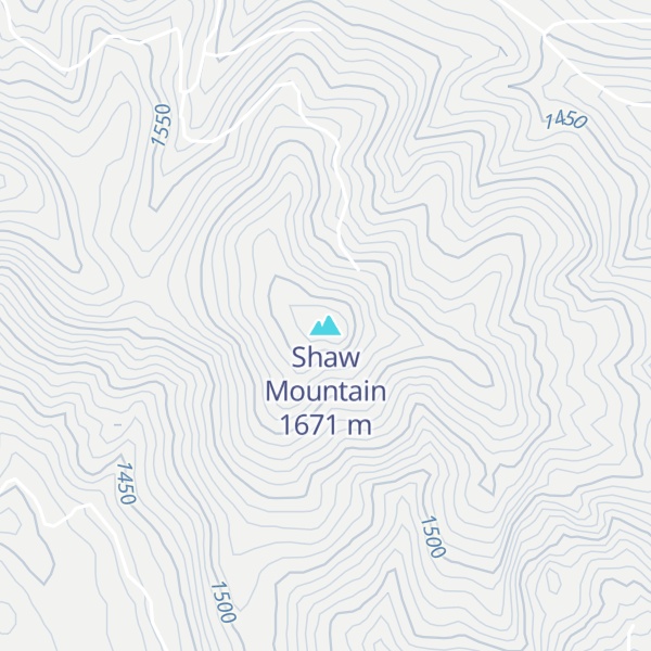 Map of Shaw Mountain