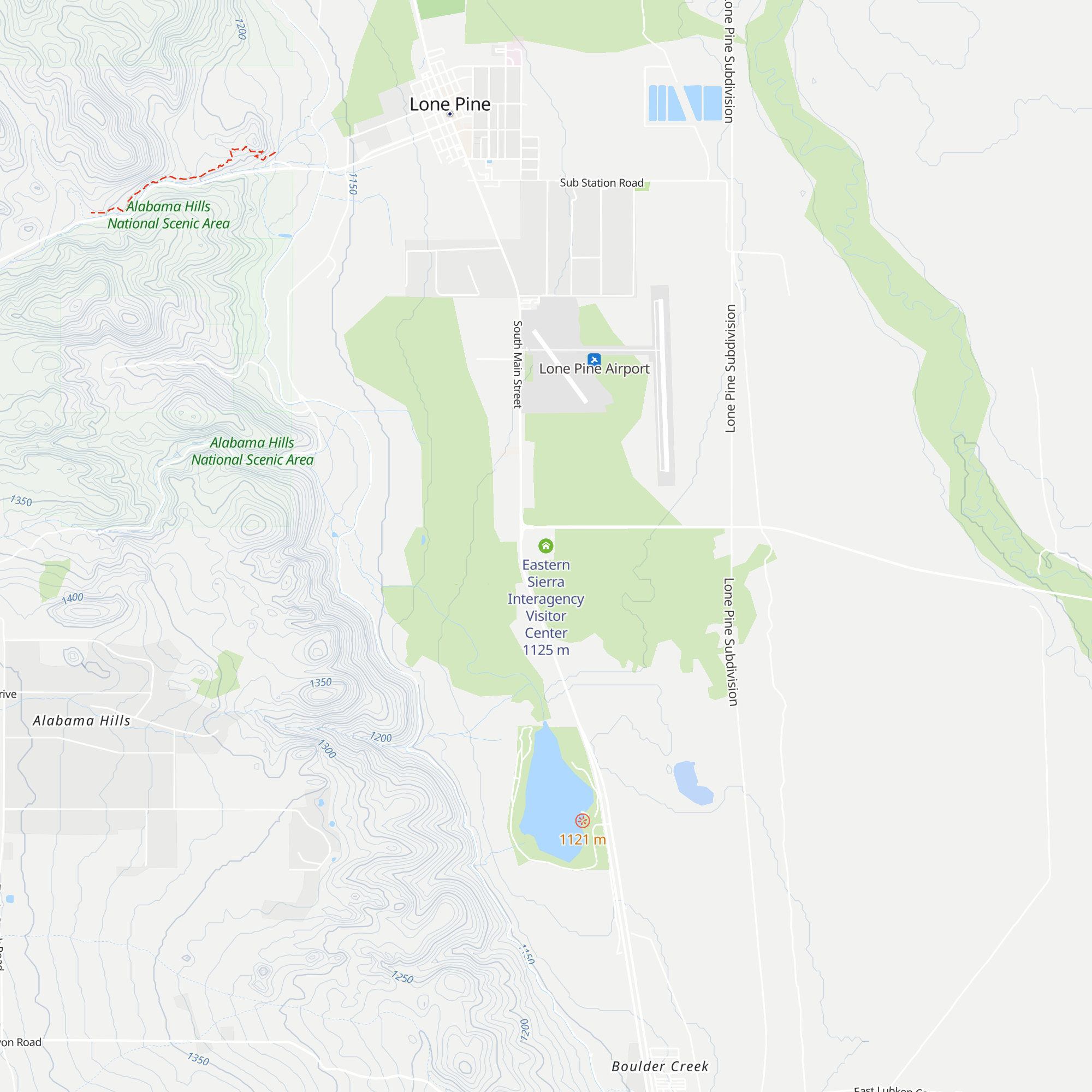 Eastern Sierra Interagency Visitor Center map