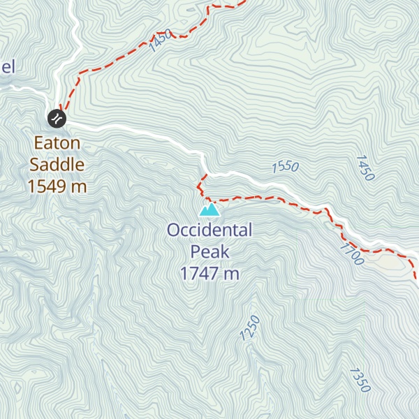 Map of Occidental Peak