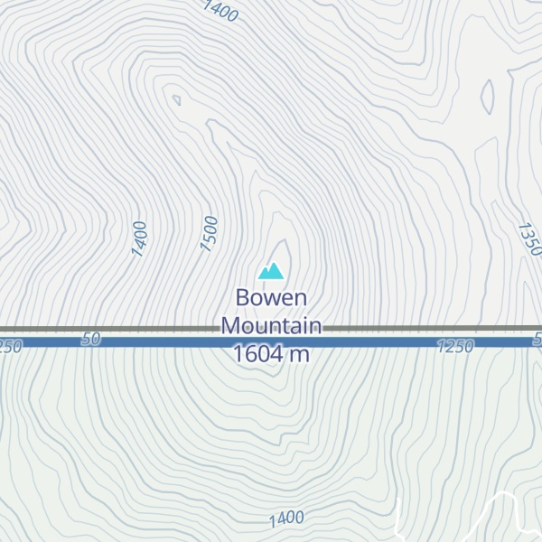 Map of Bowen Mountain