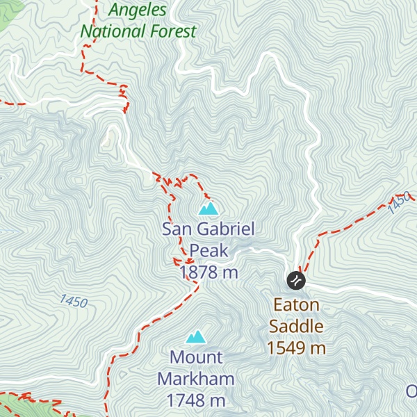 Map of San Gabriel Peak