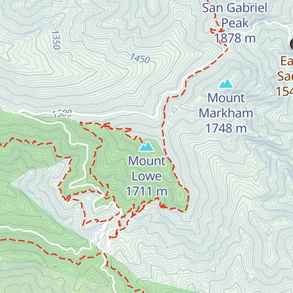 Map of Mount Lowe