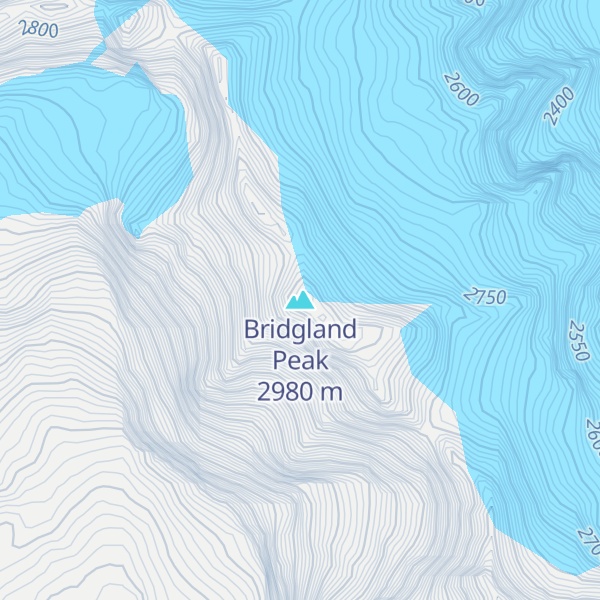 Map of Bridgland Peak