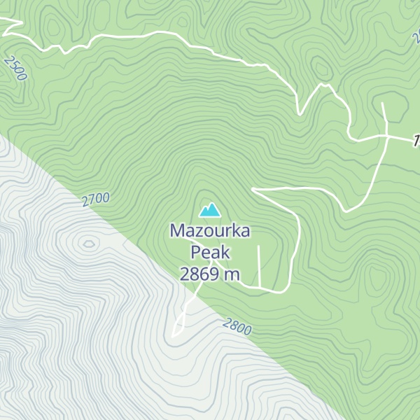 Map of Mazourka Peak