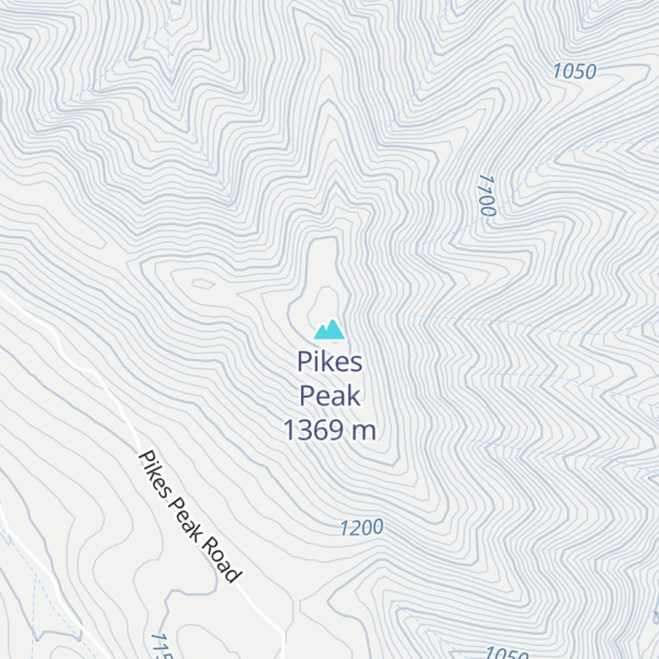 Map of Pikes Peak